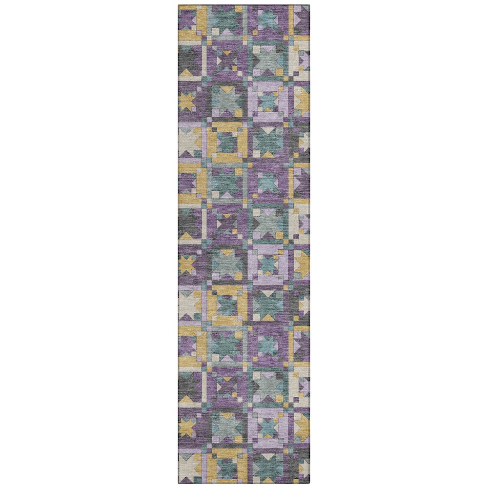 Machine Washable Indoor/Outdoor Chantille ACN2553 Purple 2'3" x 7'6" Runner Rug. Picture 1