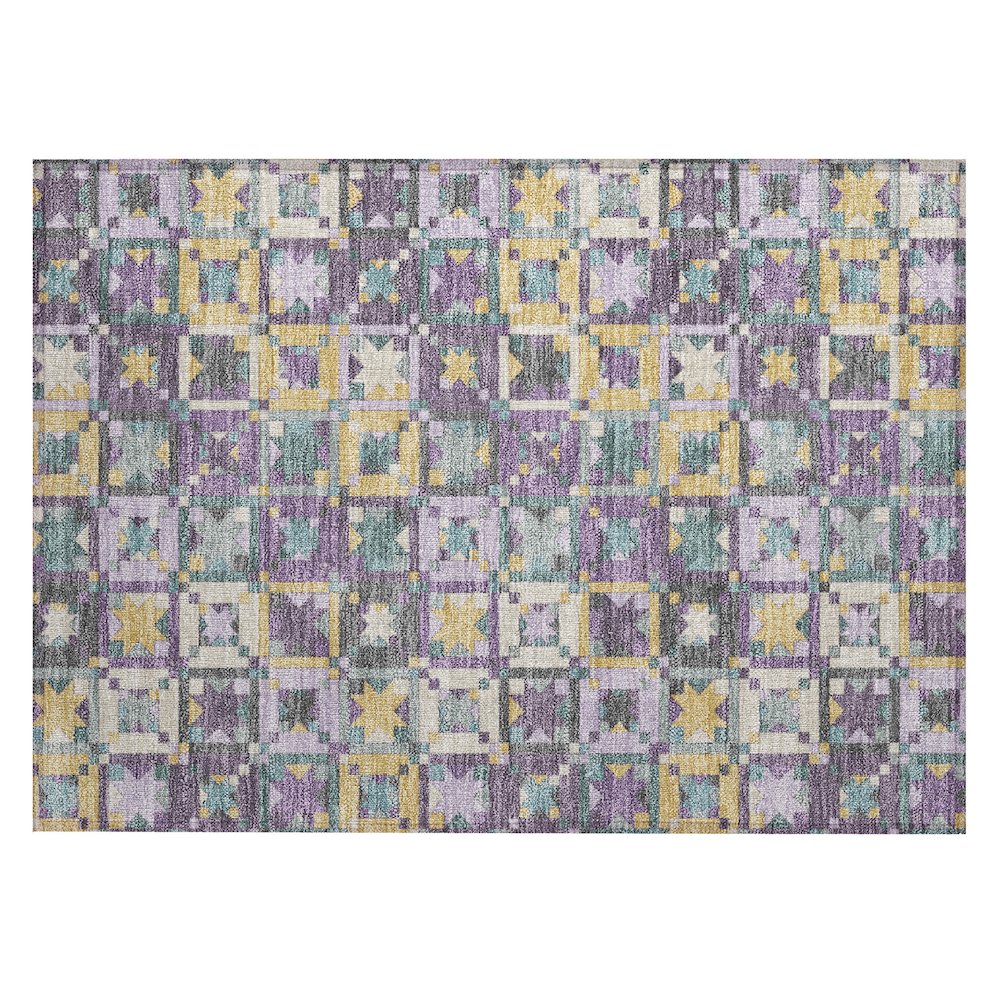 Machine Washable Indoor/Outdoor Chantille ACN2553 Purple 1'8" x 2'6" Rug. Picture 1