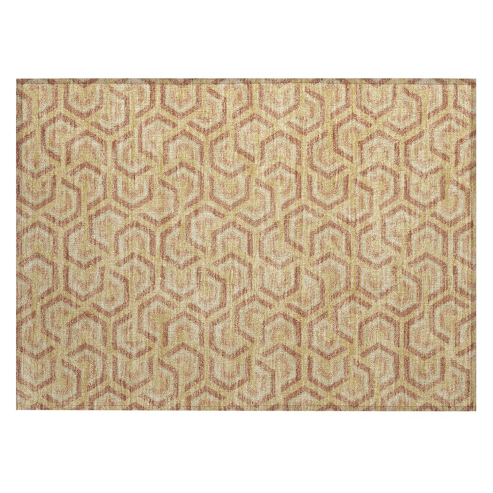 Machine Washable Indoor/Outdoor Chantille ACN2554 Gold 1'8" x 2'6" Rug. Picture 1