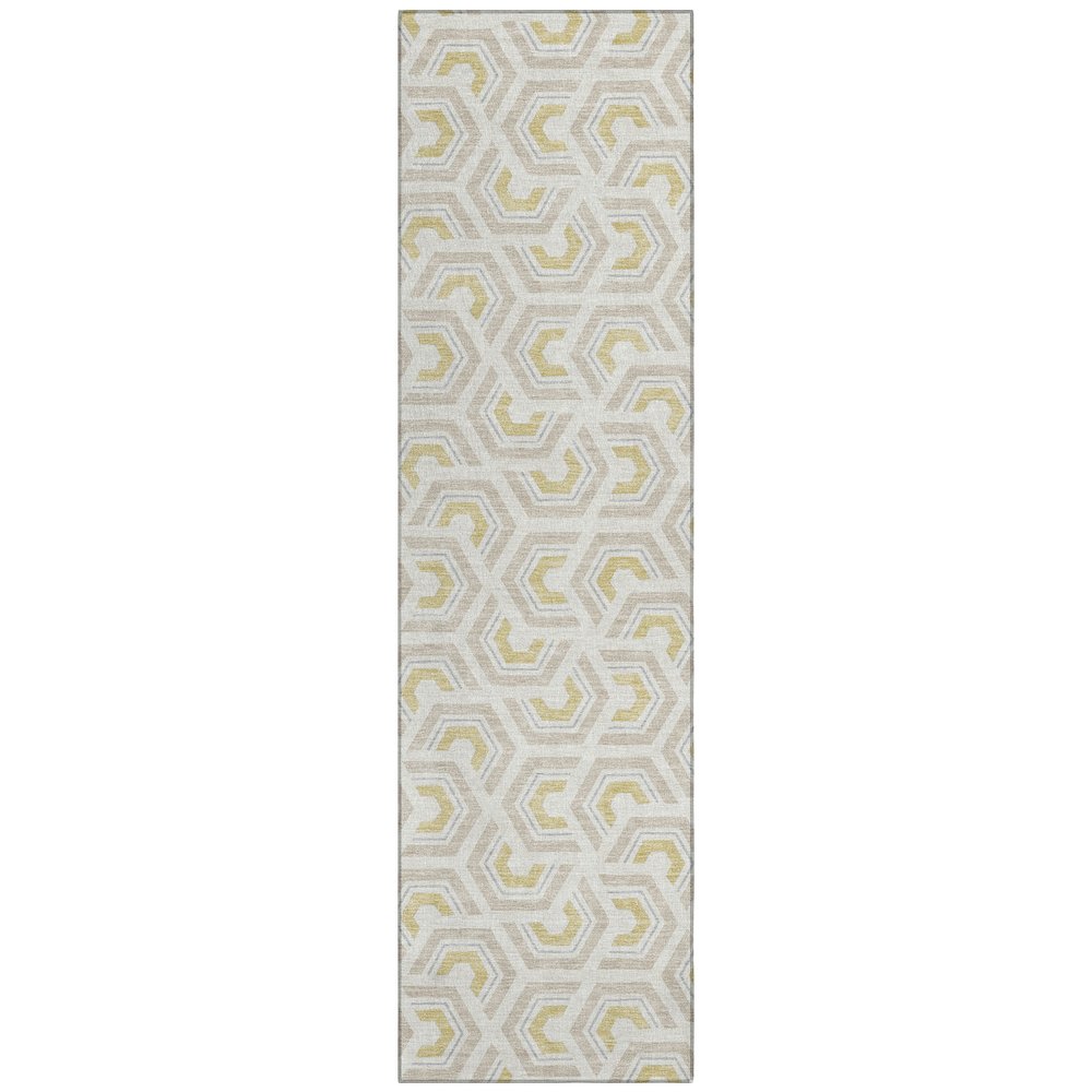 Machine Washable Indoor/Outdoor Chantille ACN2554 Ivory 2'3" x 7'6" Runner Rug. Picture 1