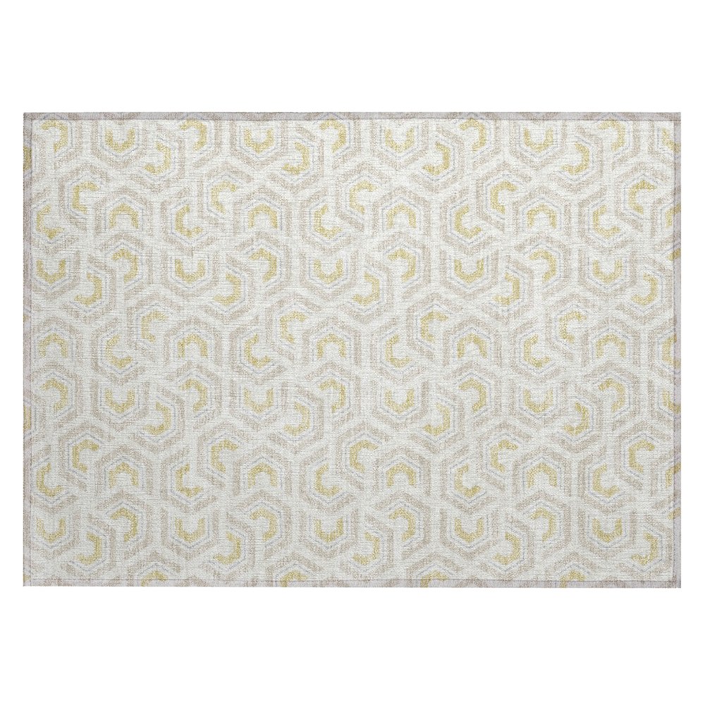 Machine Washable Indoor/Outdoor Chantille ACN2554 Ivory 1'8" x 2'6" Rug. Picture 1