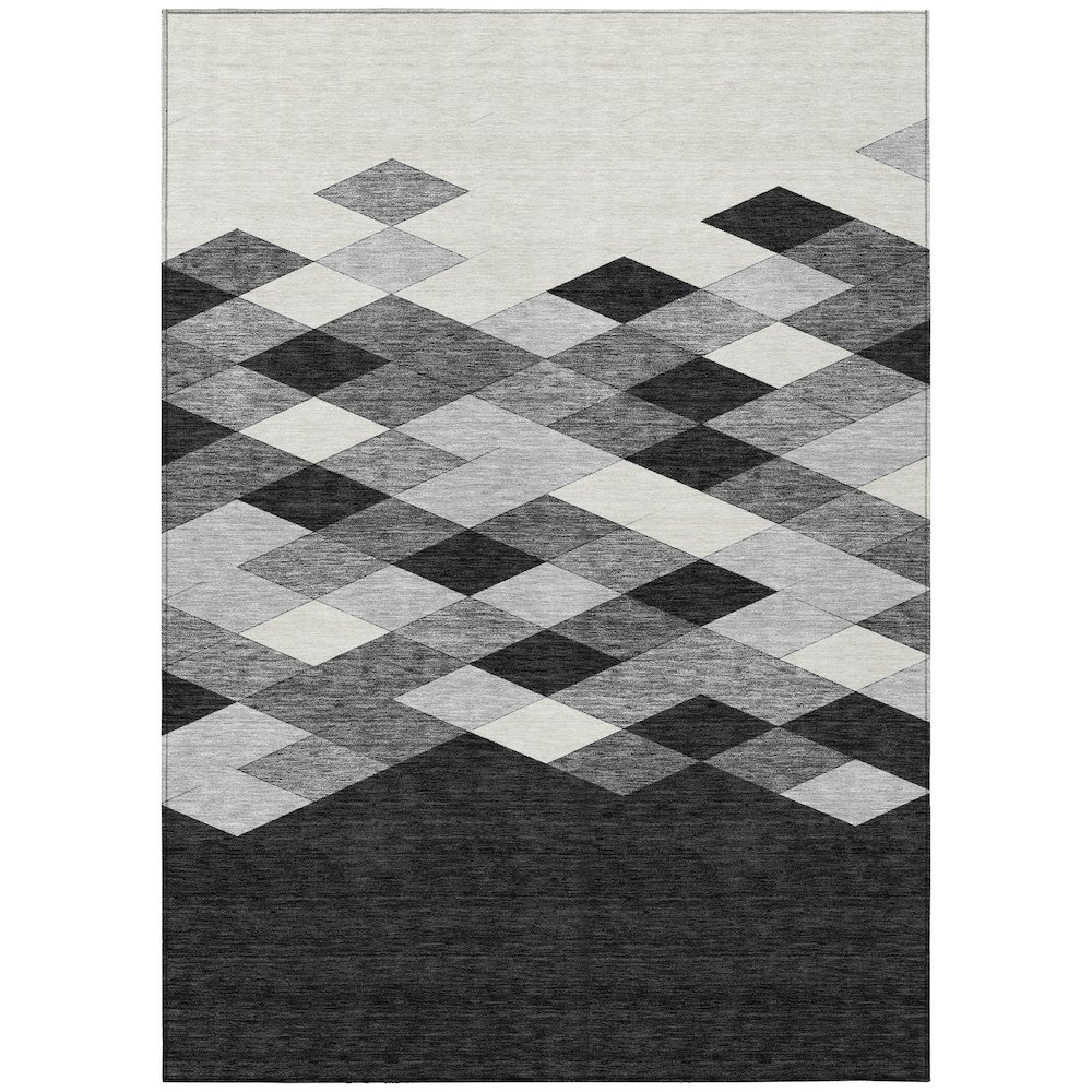 Machine Washable Indoor/Outdoor Chantille ACN2555 Black 2'6" x 3'10" Rug. Picture 1