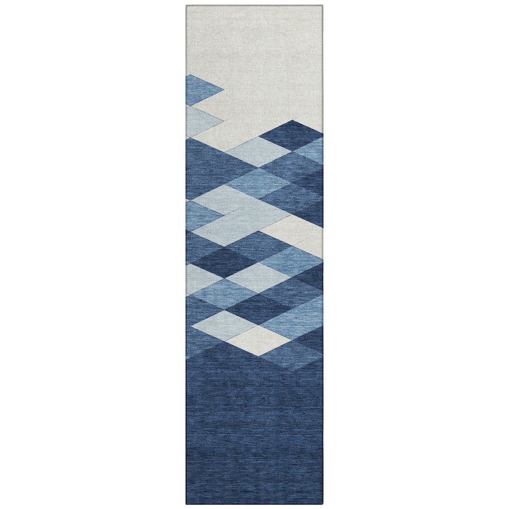 Machine Washable Indoor/Outdoor Chantille ACN2555 Blue 2'3" x 7'6" Runner Rug. Picture 1