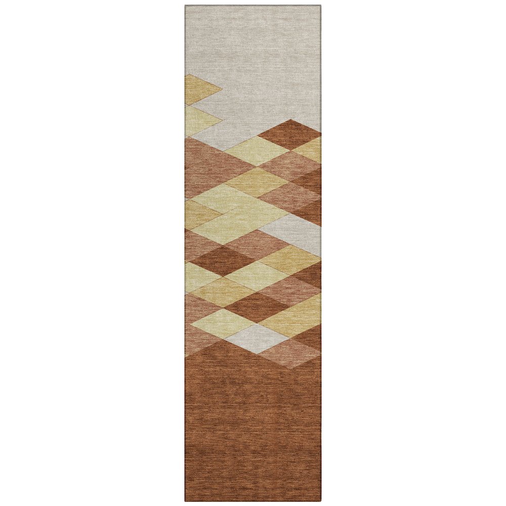 Machine Washable Indoor/Outdoor Chantille ACN2555 Orange 2'3" x 7'6" Runner Rug. Picture 1