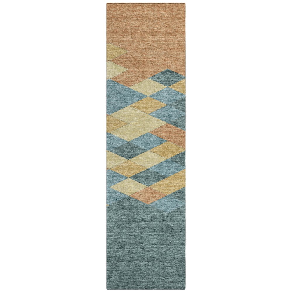 Machine Washable Indoor/Outdoor Chantille ACN2555 Teal 2'3" x 7'6" Runner Rug. Picture 1