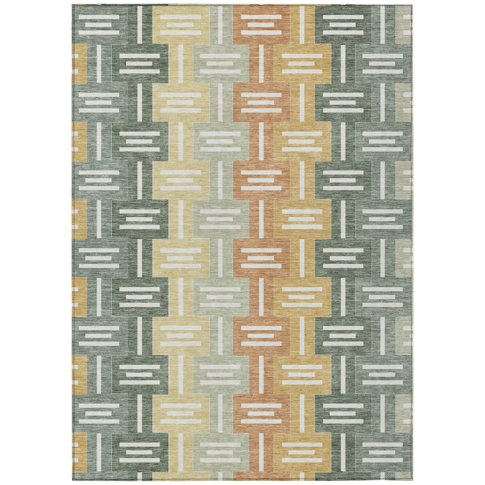Machine Washable Indoor/Outdoor Chantille ACN2556 Green 2'6" x 3'10" Rug. Picture 1