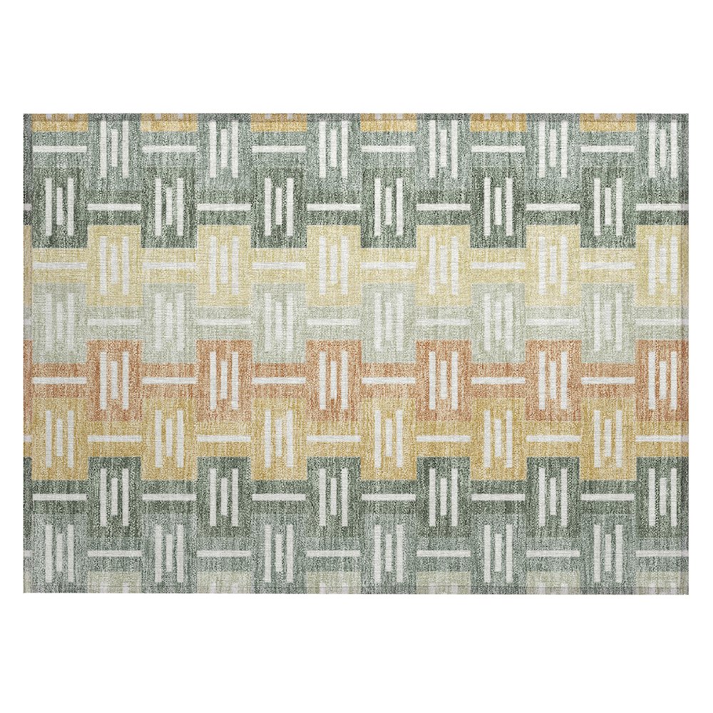 Machine Washable Indoor/Outdoor Chantille ACN2556 Green 1'8" x 2'6" Rug. Picture 1
