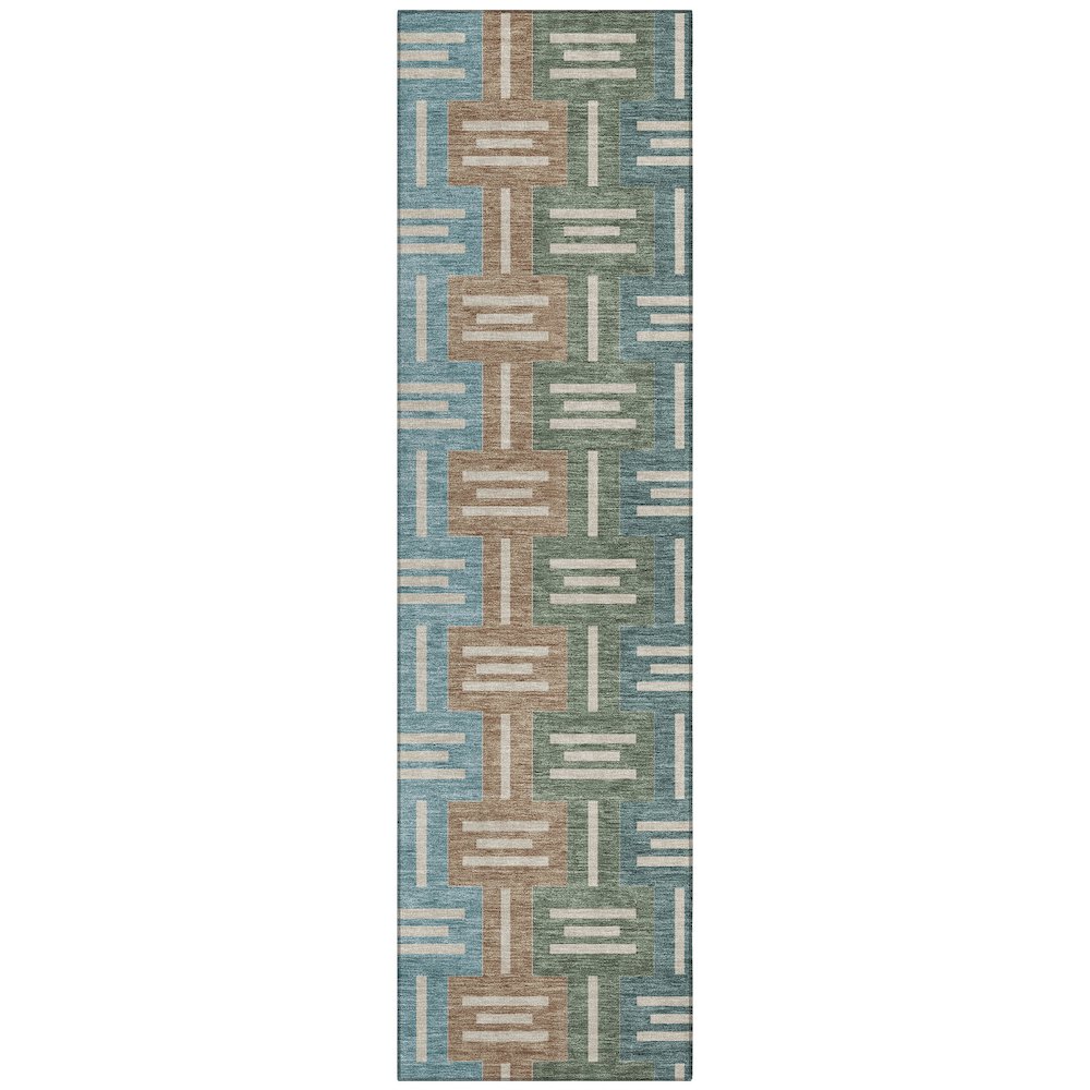 Machine Washable Indoor/Outdoor Chantille ACN2556 Brown 2'3" x 7'6" Runner Rug. Picture 1