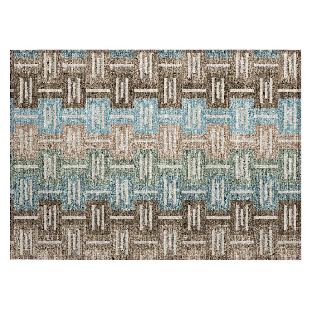 Machine Washable Indoor/Outdoor Chantille ACN2556 Brown 1'8" x 2'6" Rug. Picture 1