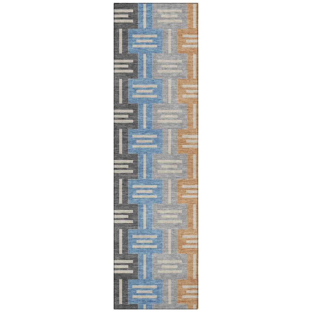 Machine Washable Indoor/Outdoor Chantille ACN2556 Blue 2'3" x 7'6" Runner Rug. Picture 1