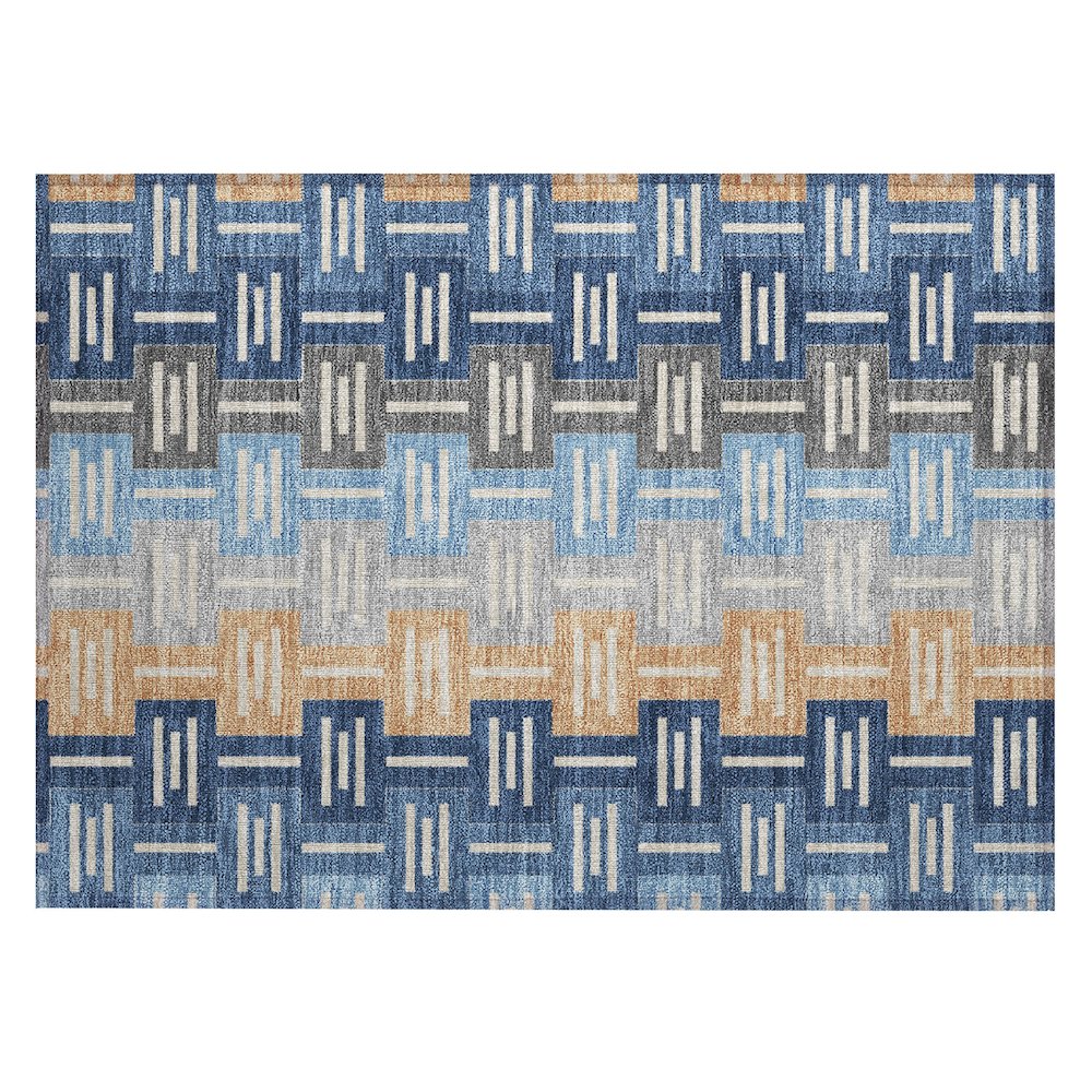 Machine Washable Indoor/Outdoor Chantille ACN2556 Blue 1'8" x 2'6" Rug. Picture 1