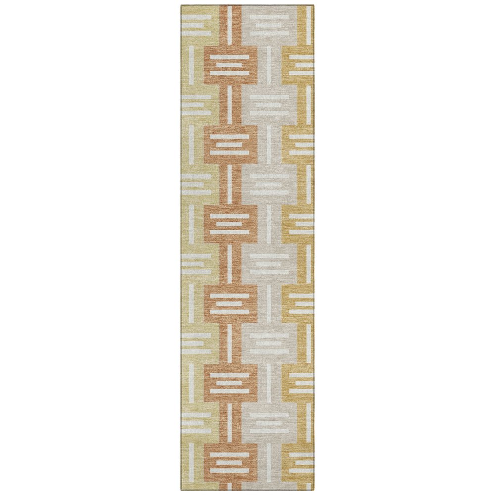 Machine Washable Indoor/Outdoor Chantille ACN2556 Orange 2'3" x 7'6" Runner Rug. Picture 1