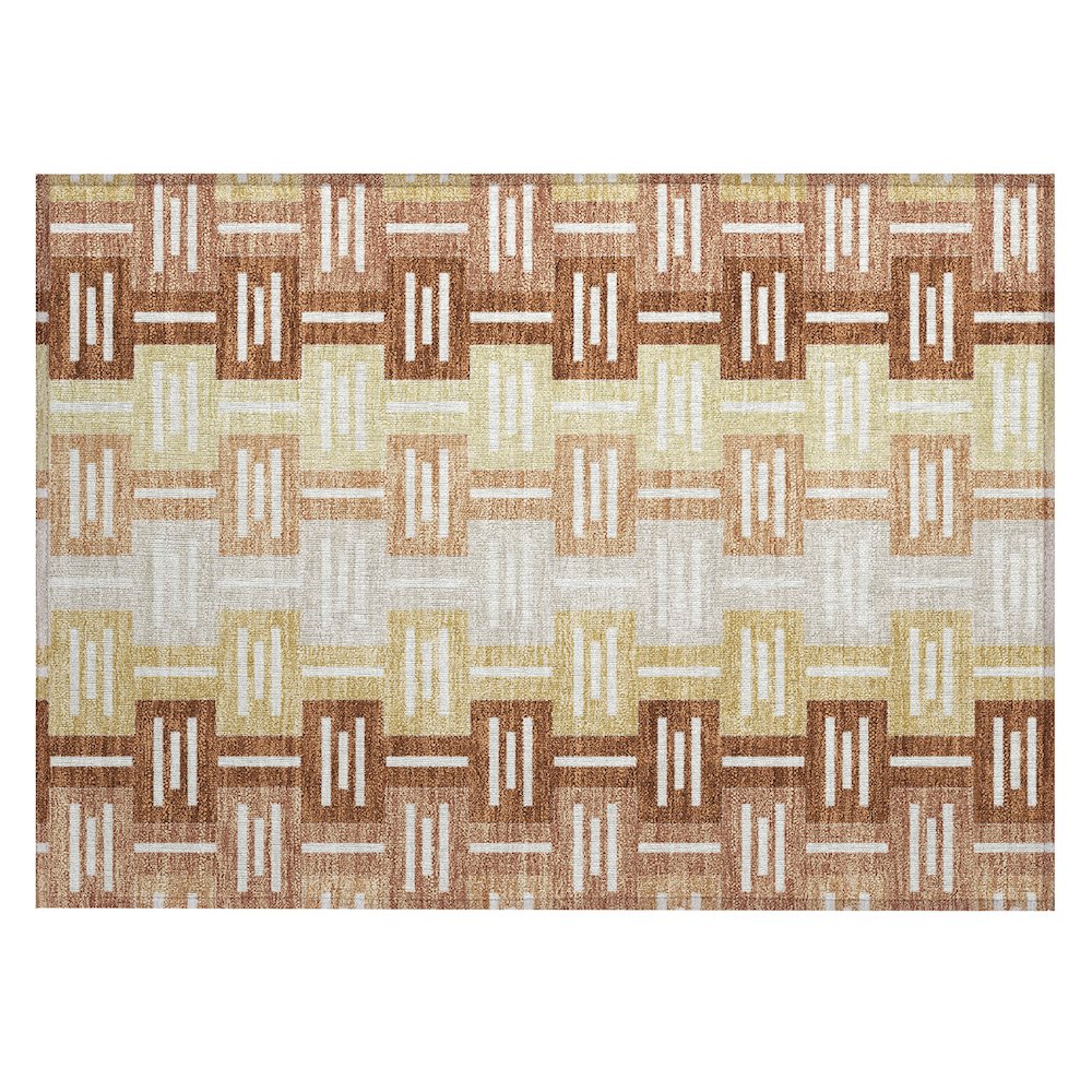 Machine Washable Indoor/Outdoor Chantille ACN2556 Orange 1'8" x 2'6" Rug. Picture 1
