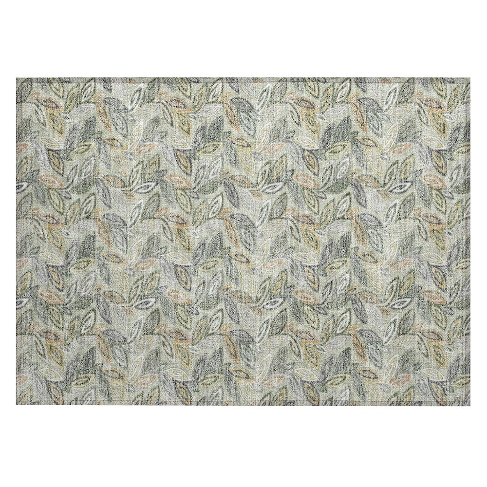 Machine Washable Indoor/Outdoor Chantille ACN2557 Green 1'8" x 2'6" Rug. Picture 1