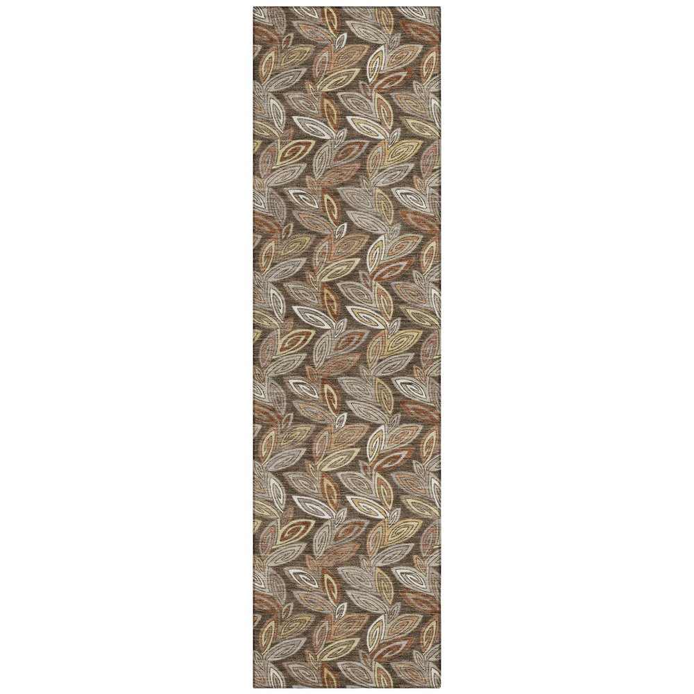 Machine Washable Indoor/Outdoor Chantille ACN2557 Brown 2'3" x 7'6" Runner Rug. Picture 1