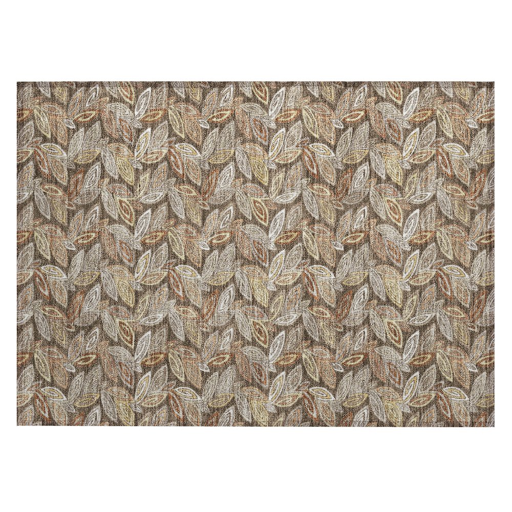 Machine Washable Indoor/Outdoor Chantille ACN2557 Brown 1'8" x 2'6" Rug. Picture 1