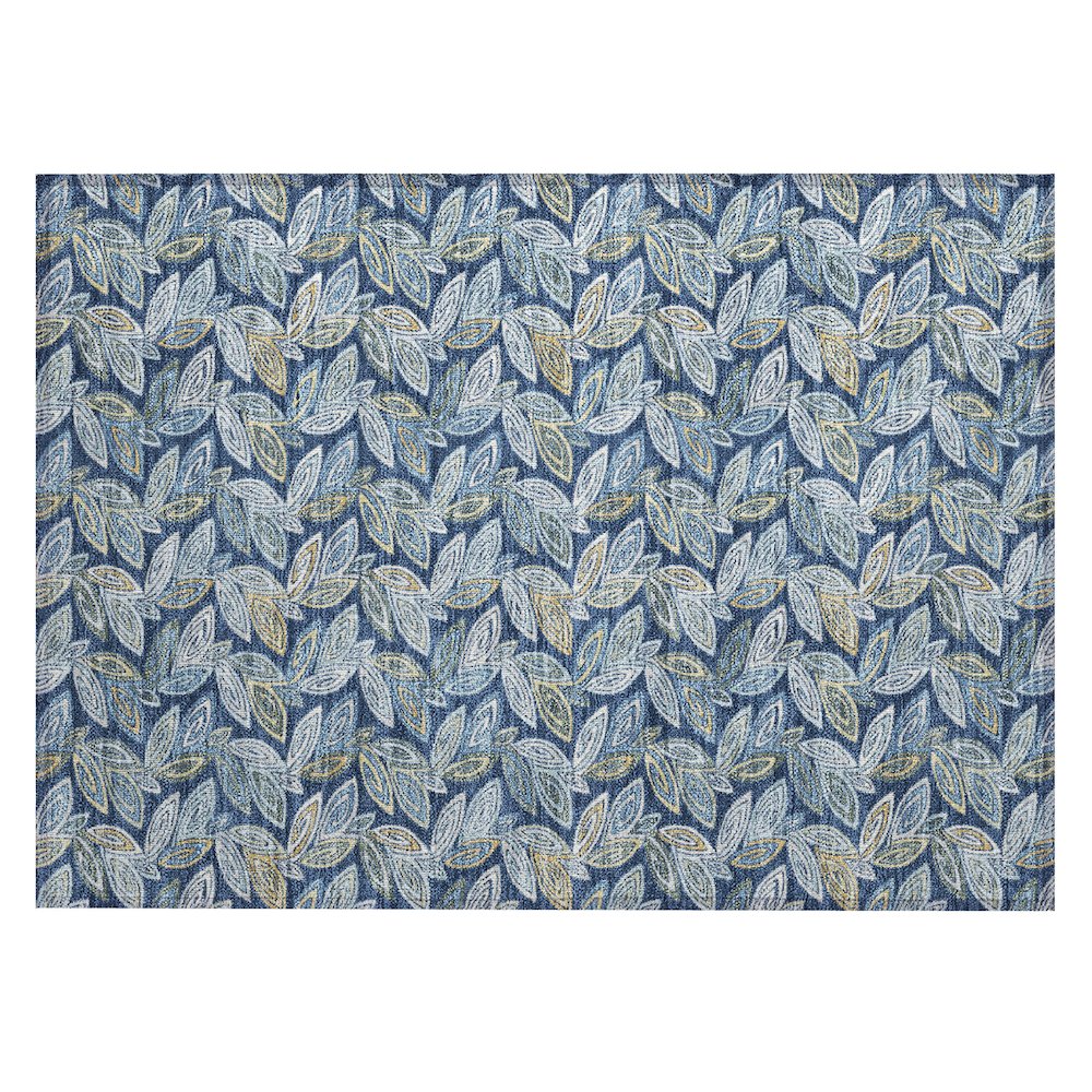 Machine Washable Indoor/Outdoor Chantille ACN2557 Blue 1'8" x 2'6" Rug. Picture 1