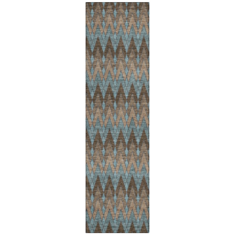 Machine Washable Indoor/Outdoor Chantille ACN2558 Brown 2'3" x 7'6" Runner Rug. Picture 1