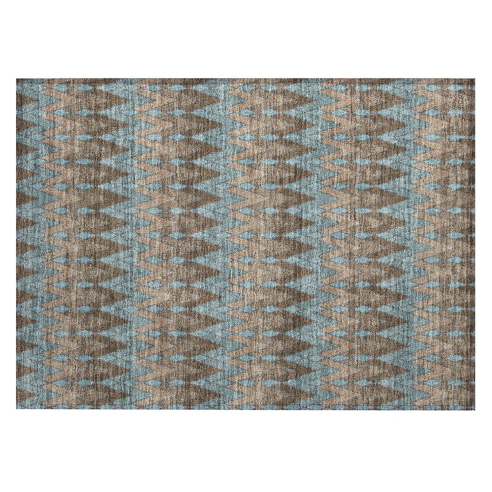 Machine Washable Indoor/Outdoor Chantille ACN2558 Brown 1'8" x 2'6" Rug. Picture 1