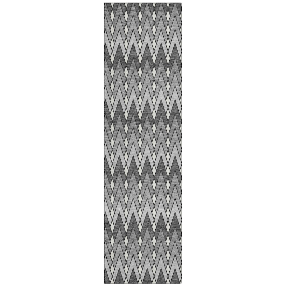 Machine Washable Indoor/Outdoor Chantille ACN2558 Gray 2'3" x 7'6" Runner Rug. Picture 1