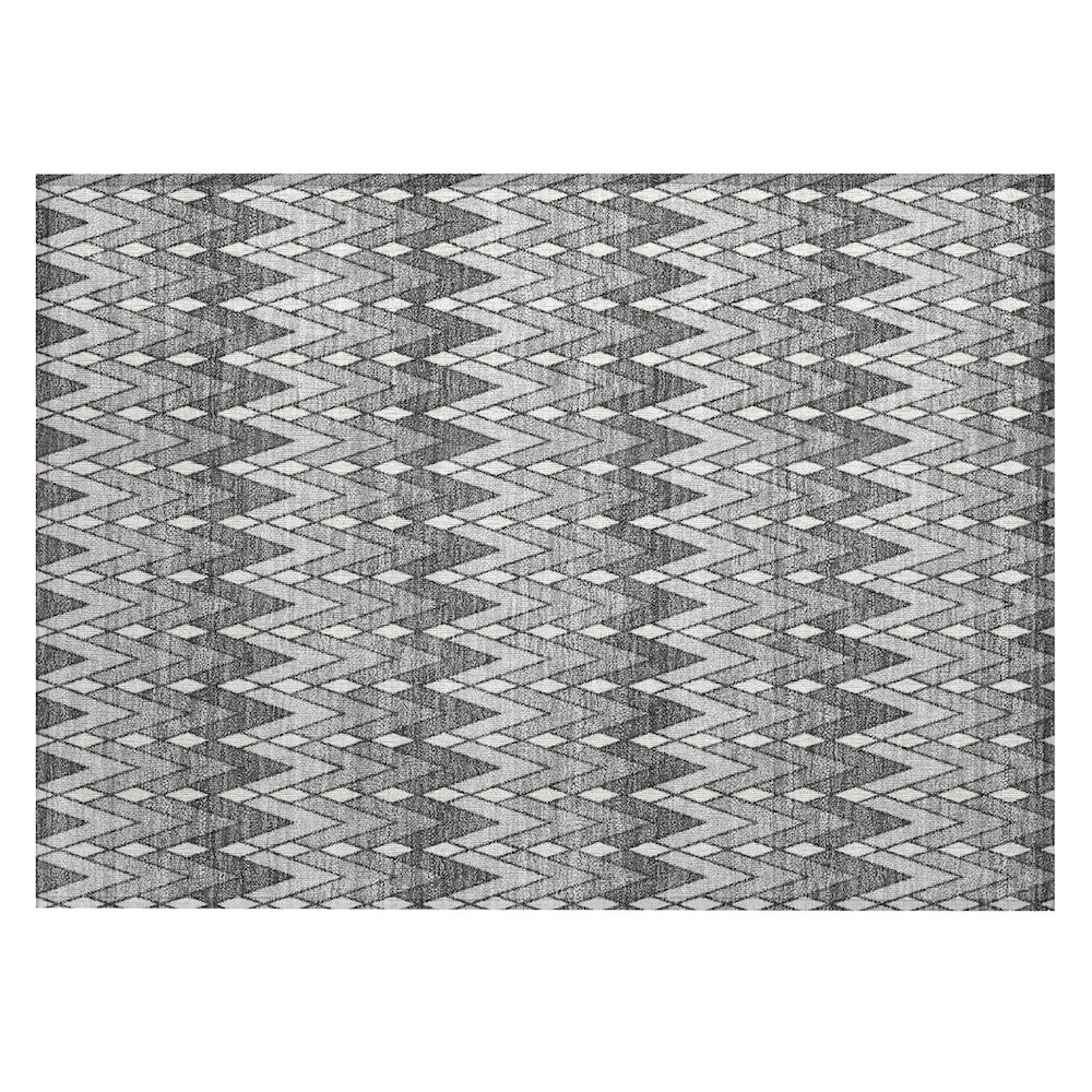 Machine Washable Indoor/Outdoor Chantille ACN2558 Gray 1'8" x 2'6" Rug. Picture 1