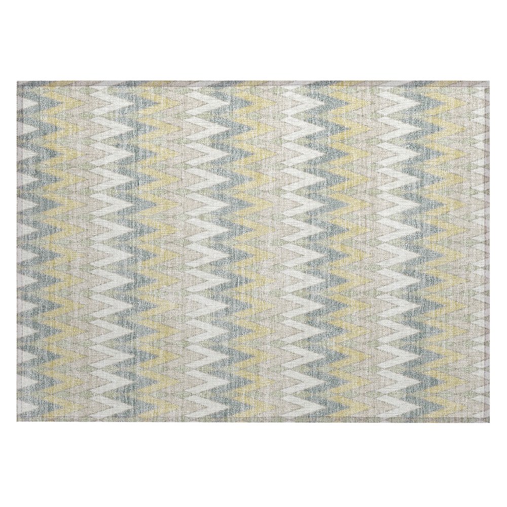 Machine Washable Indoor/Outdoor Chantille ACN2558 Ivory 1'8" x 2'6" Rug. Picture 1