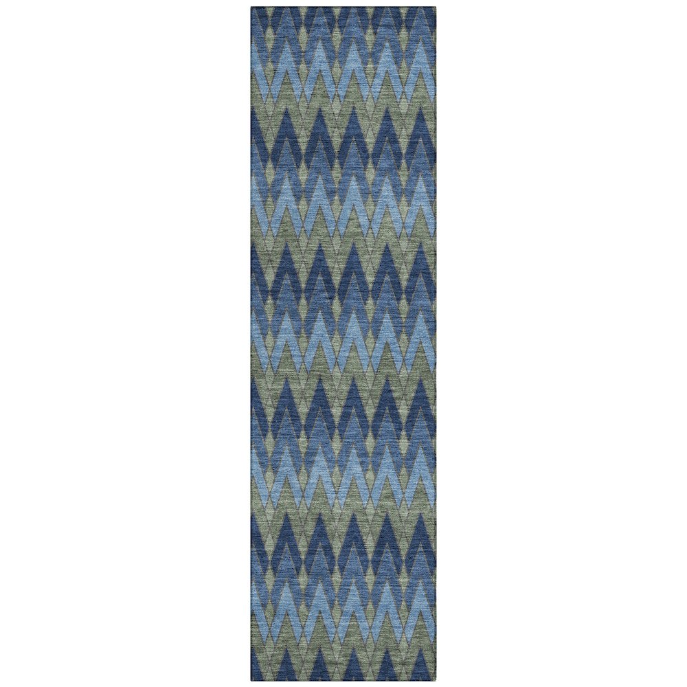 Machine Washable Indoor/Outdoor Chantille ACN2558 Blue 2'3" x 7'6" Runner Rug. Picture 1