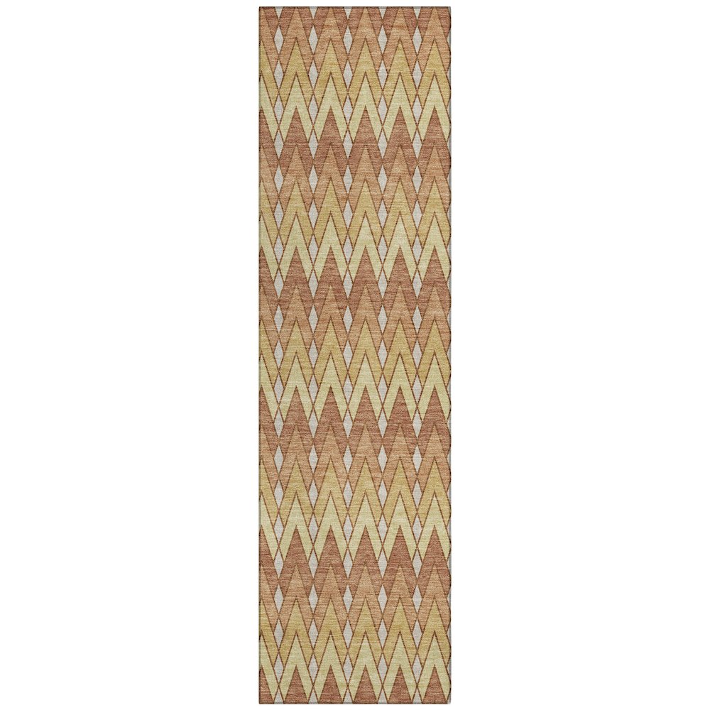 Machine Washable Indoor/Outdoor Chantille ACN2558 Orange 2'3" x 7'6" Runner Rug. Picture 1