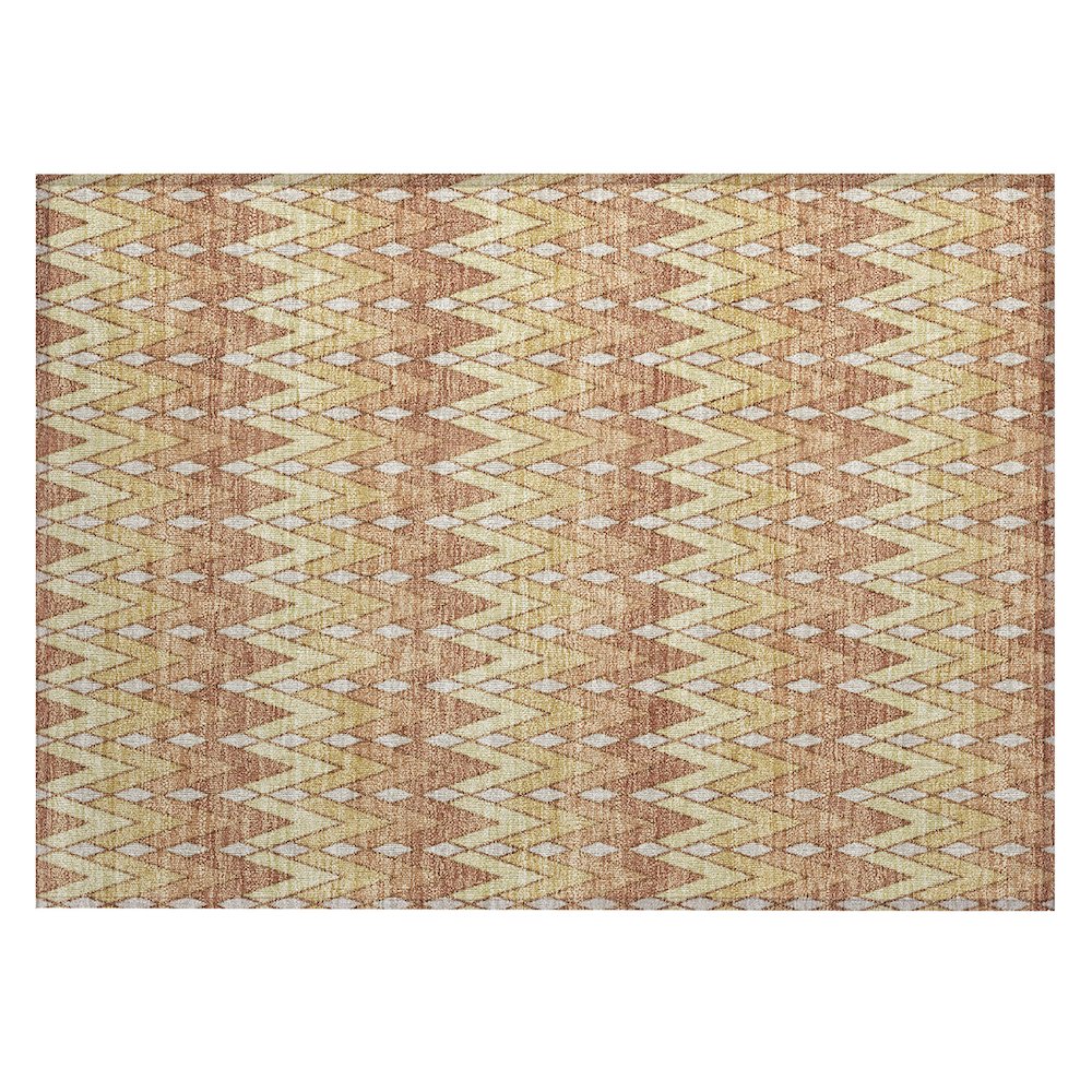 Machine Washable Indoor/Outdoor Chantille ACN2558 Orange 1'8" x 2'6" Rug. Picture 1