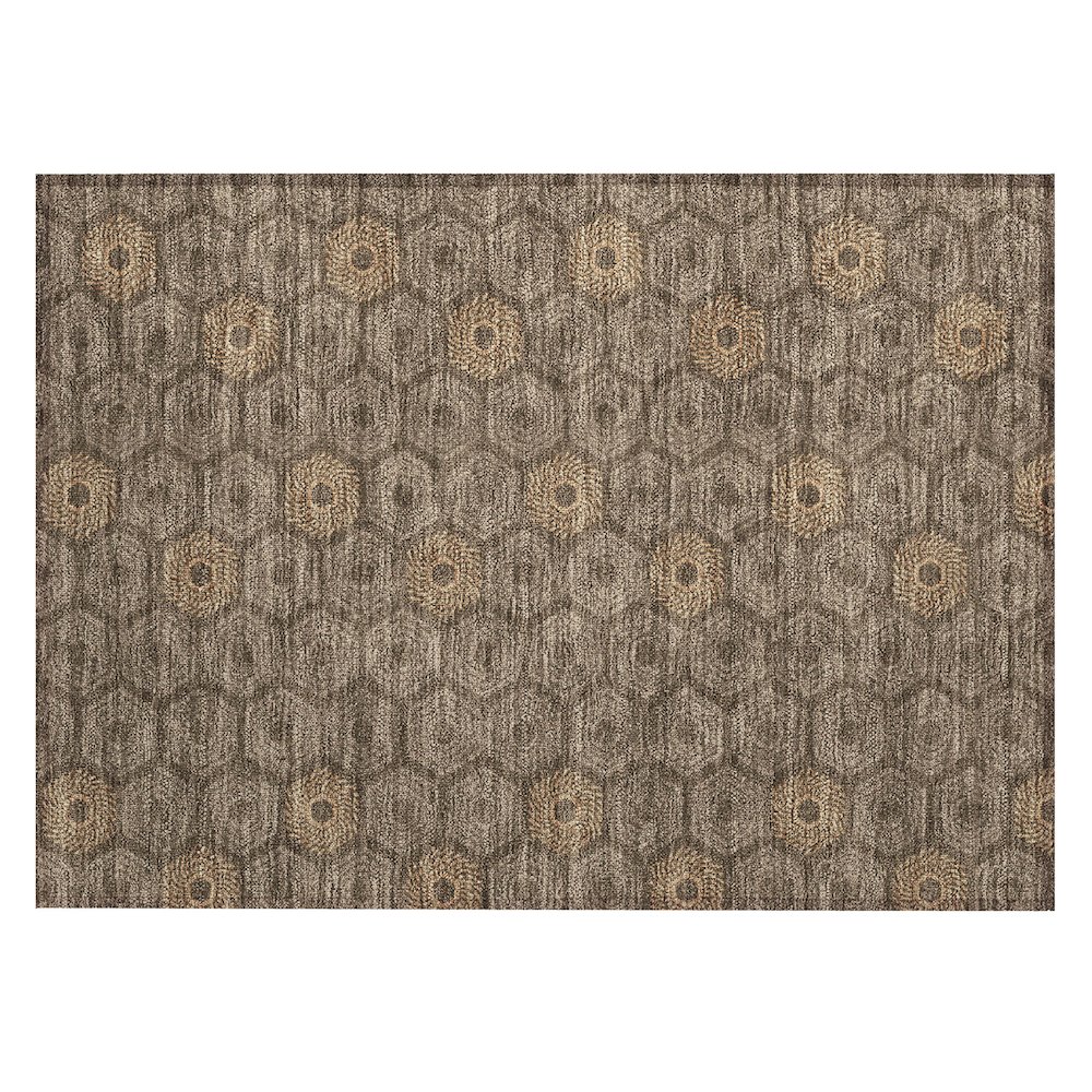 Machine Washable Indoor/Outdoor Chantille ACN2559 Brown 1'8" x 2'6" Rug. Picture 1