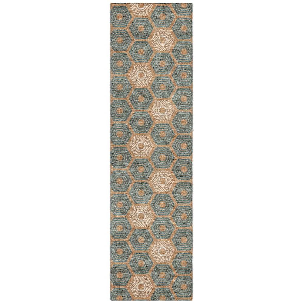 Machine Washable Indoor/Outdoor Chantille ACN2559 Orange 2'3" x 7'6" Runner Rug. Picture 1
