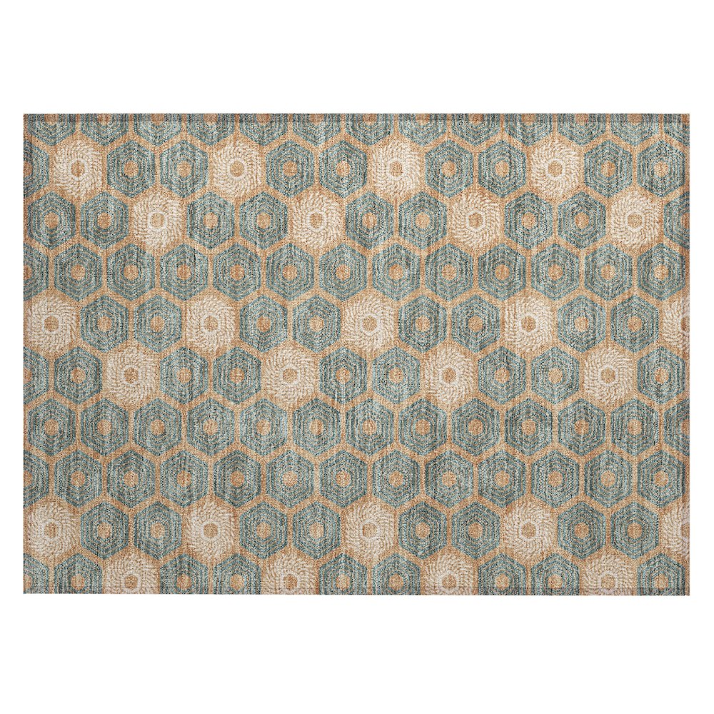 Machine Washable Indoor/Outdoor Chantille ACN2559 Orange 1'8" x 2'6" Rug. Picture 1