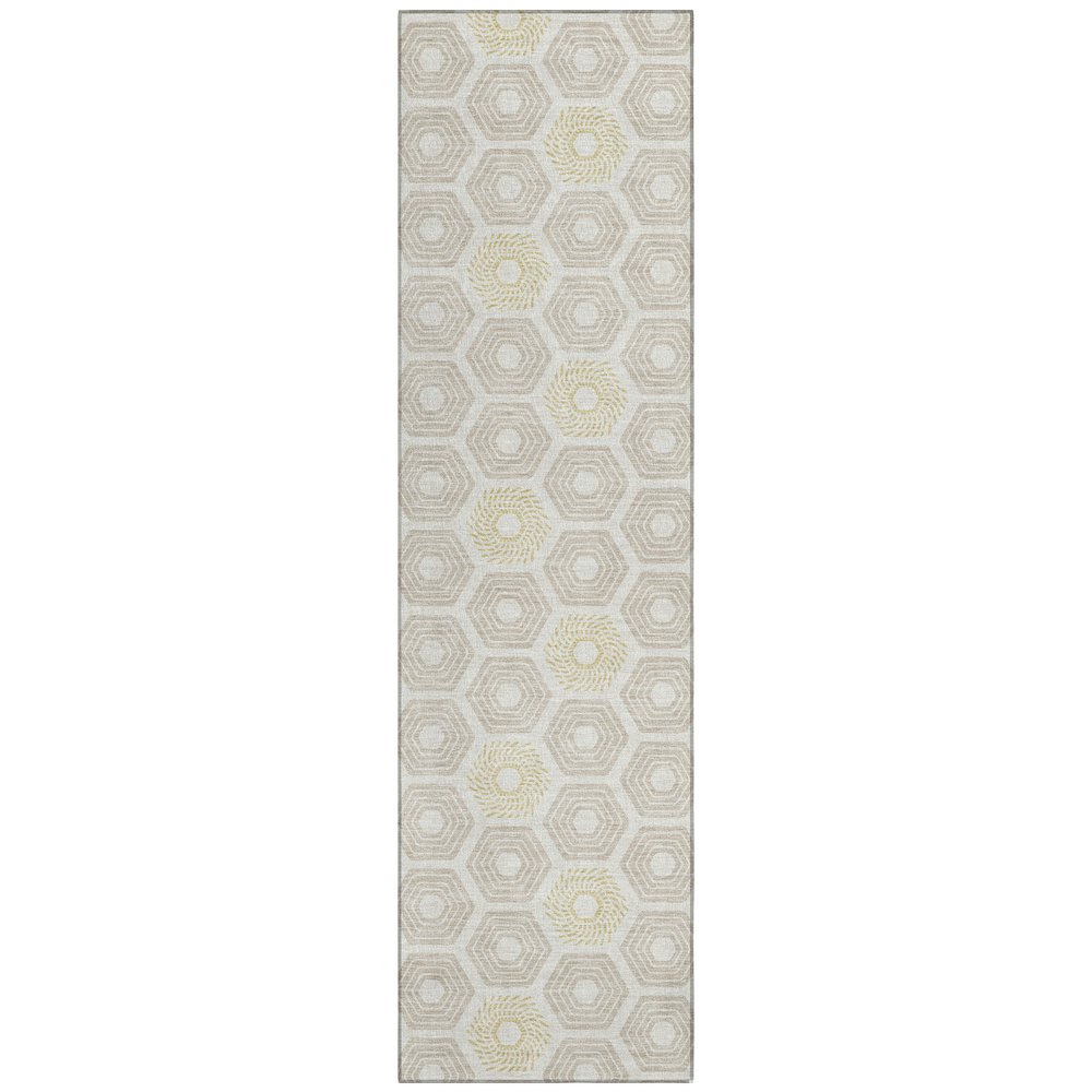 Machine Washable Indoor/Outdoor Chantille ACN2559 Ivory 2'3" x 7'6" Runner Rug. Picture 1