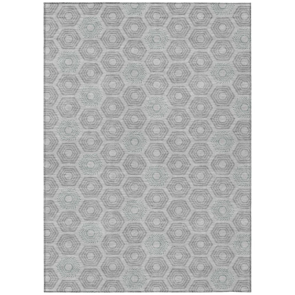 Machine Washable Indoor/Outdoor Chantille ACN2559 Gray 2'6" x 3'10" Rug. Picture 1
