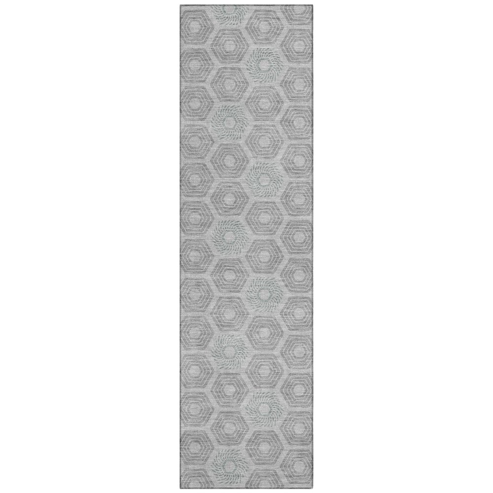 Machine Washable Indoor/Outdoor Chantille ACN2559 Gray 2'3" x 7'6" Runner Rug. Picture 1