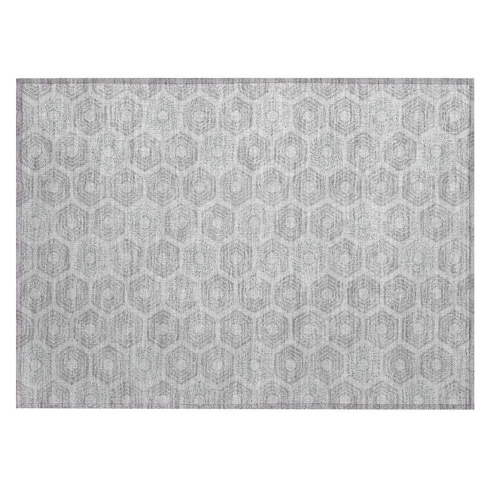 Machine Washable Indoor/Outdoor Chantille ACN2559 Gray 1'8" x 2'6" Rug. Picture 1