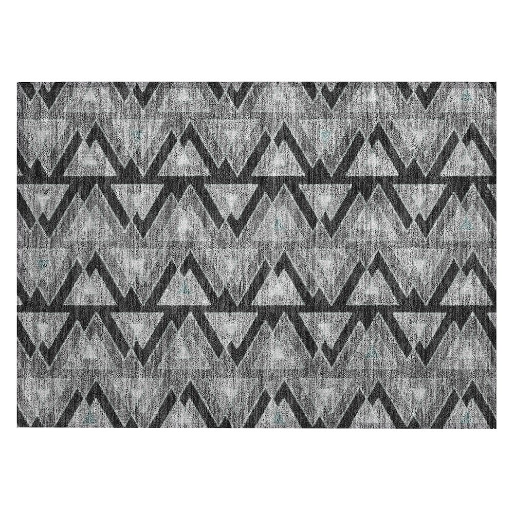 Machine Washable Indoor/Outdoor Chantille ACN2560 Black 1'8" x 2'6" Rug. Picture 1