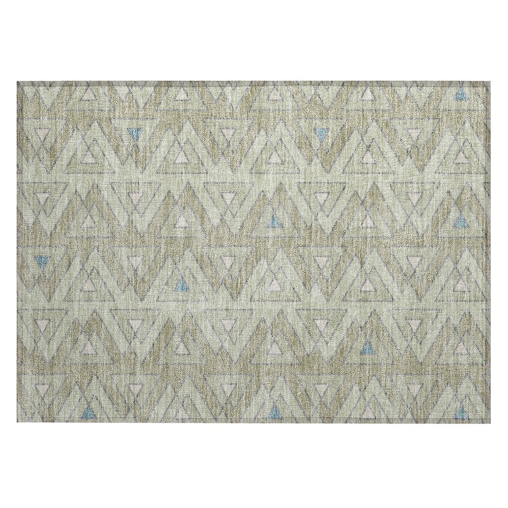 Machine Washable Indoor/Outdoor Chantille ACN2560 Green 1'8" x 2'6" Rug. Picture 1