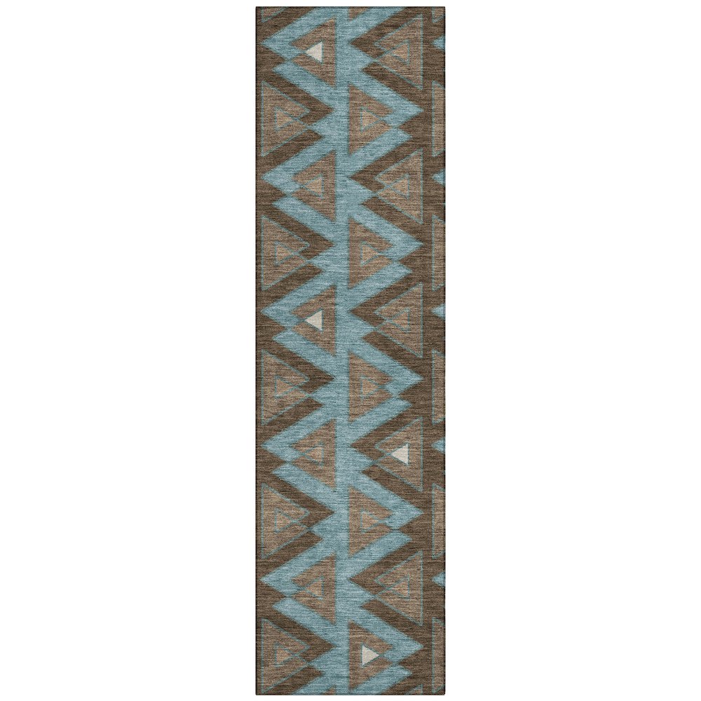 Machine Washable Indoor/Outdoor Chantille ACN2560 Brown 2'3" x 7'6" Runner Rug. Picture 1