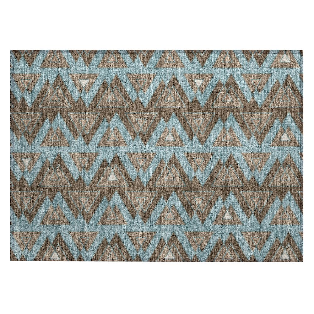 Machine Washable Indoor/Outdoor Chantille ACN2560 Brown 1'8" x 2'6" Rug. Picture 1