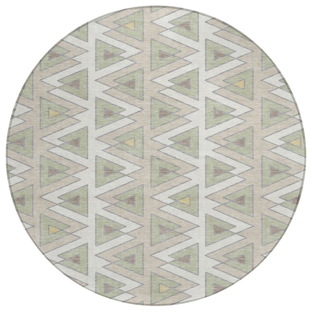 Machine Washable Indoor/Outdoor Chantille ACN2560 Ivory 8' x 8' Round Rug. Picture 1