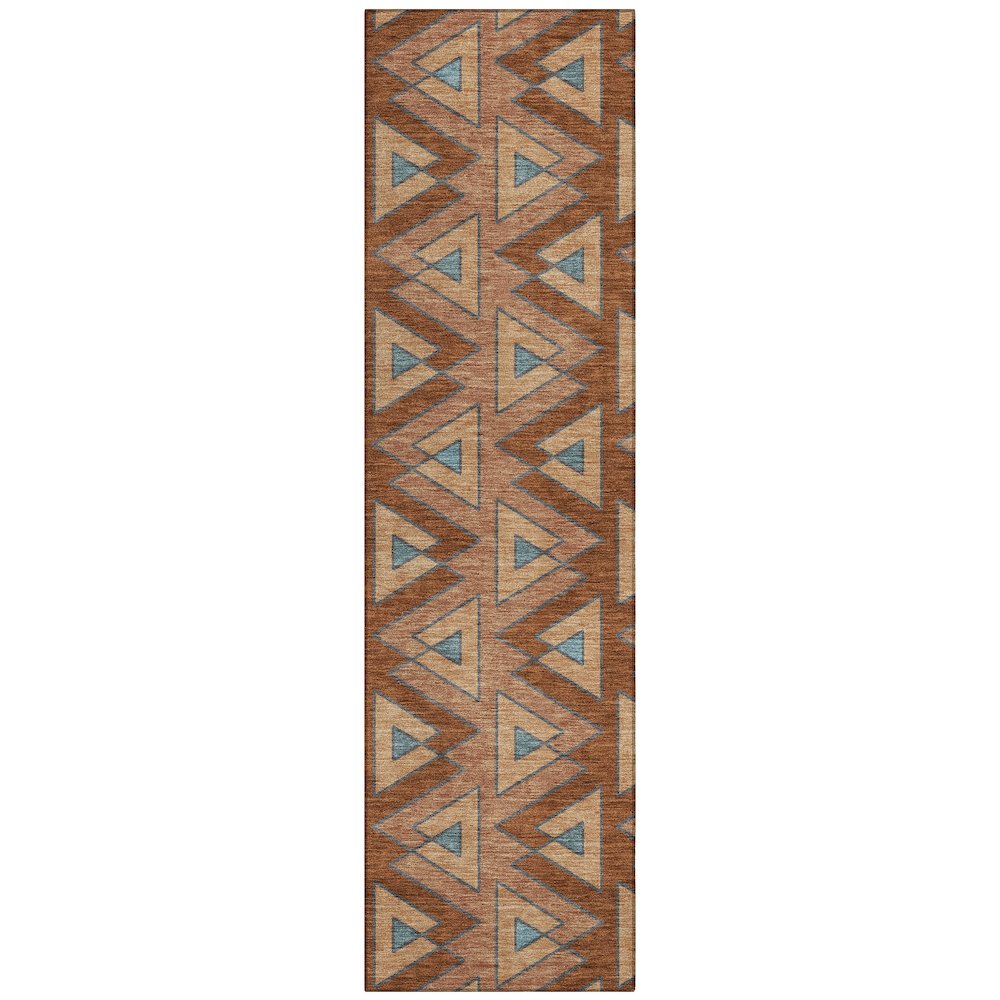 Machine Washable Indoor/Outdoor Chantille ACN2560 Orange 2'3" x 7'6" Runner Rug. Picture 1
