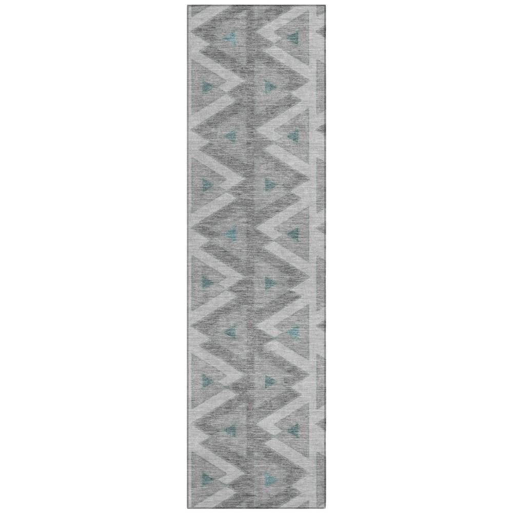 Machine Washable Indoor/Outdoor Chantille ACN2560 Gray 2'3" x 7'6" Runner Rug. Picture 1