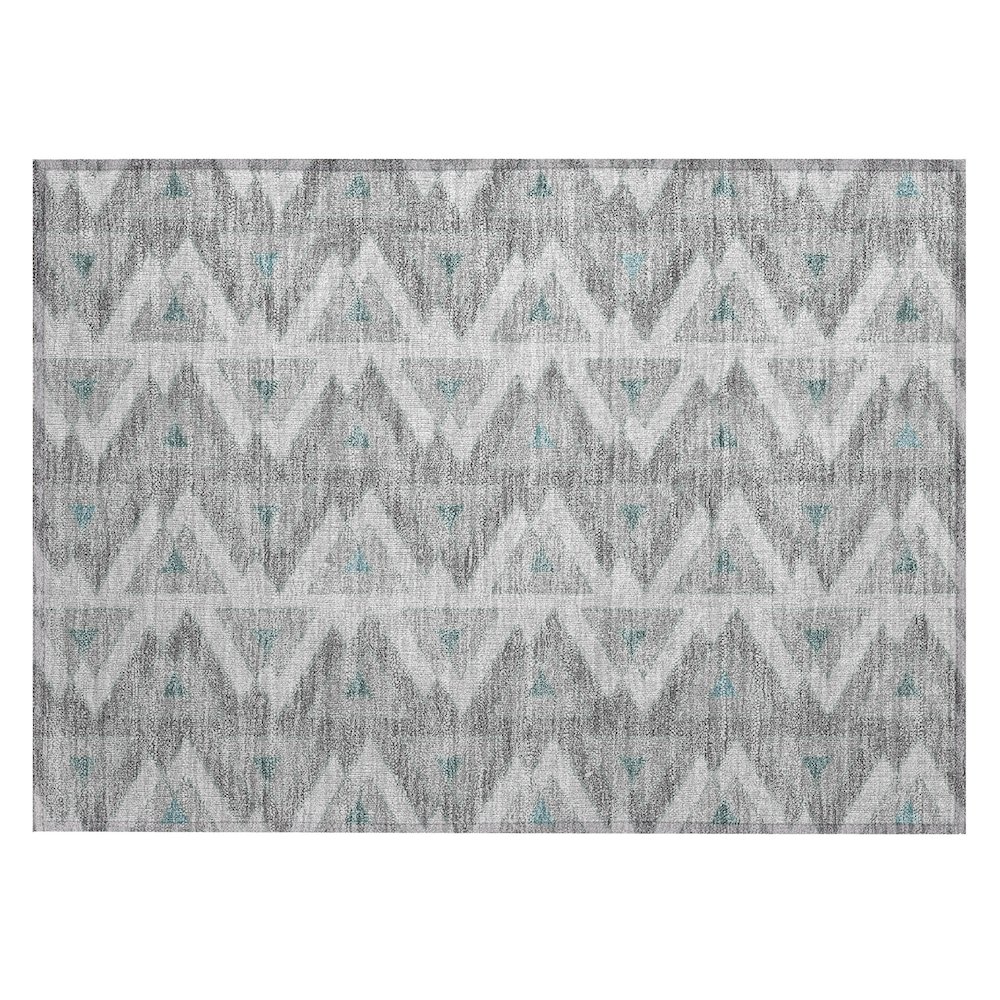 Machine Washable Indoor/Outdoor Chantille ACN2560 Gray 1'8" x 2'6" Rug. Picture 1