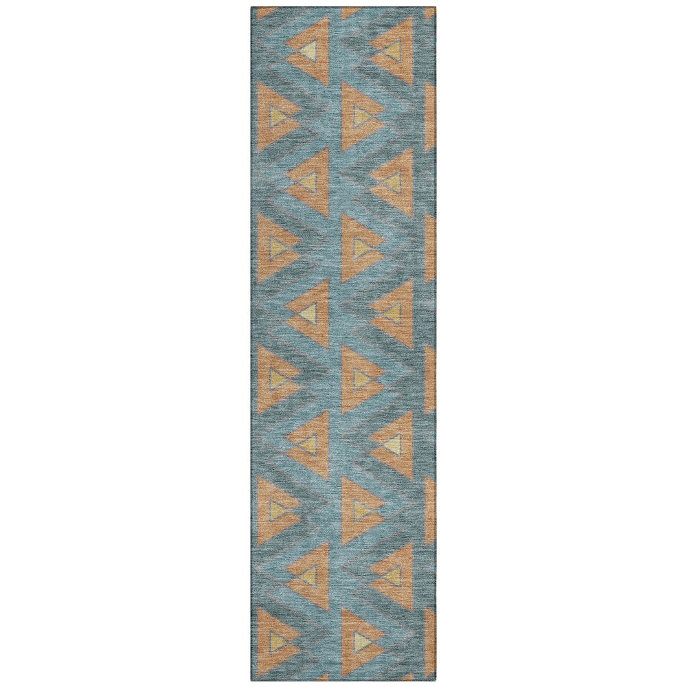 Machine Washable Indoor/Outdoor Chantille ACN2560 Teal 2'3" x 7'6" Runner Rug. Picture 1