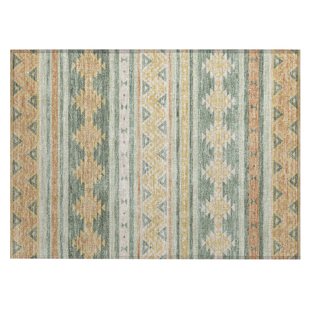 Machine Washable Indoor/Outdoor Chantille ACN2561 Green 1'8" x 2'6" Rug. Picture 1