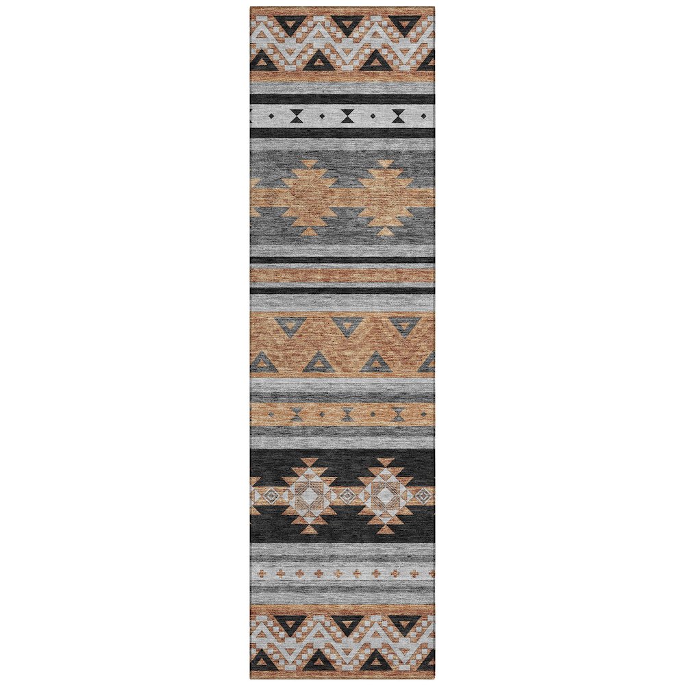 Machine Washable Indoor/Outdoor Chantille ACN2561 Black 2'3" x 7'6" Runner Rug. Picture 1