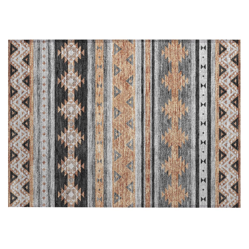 Machine Washable Indoor/Outdoor Chantille ACN2561 Black 1'8" x 2'6" Rug. Picture 1
