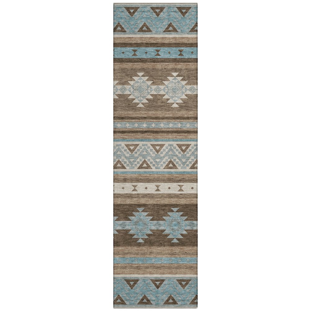 Machine Washable Indoor/Outdoor Chantille ACN2561 Brown 2'3" x 7'6" Runner Rug. Picture 1