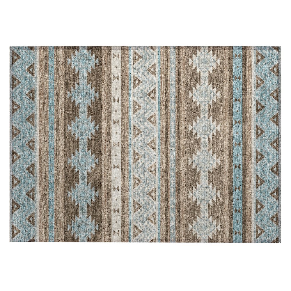 Machine Washable Indoor/Outdoor Chantille ACN2561 Brown 1'8" x 2'6" Rug. Picture 1